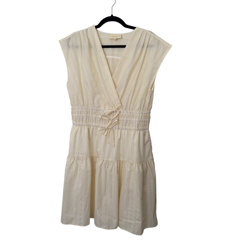 Yellow Striped Dress Spring wedding guest Smocked Bows Summer‎ Rush Dress